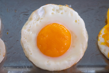 Closeup of fried eggs