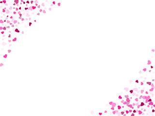 Hearts confetti flying vector background graphic design.