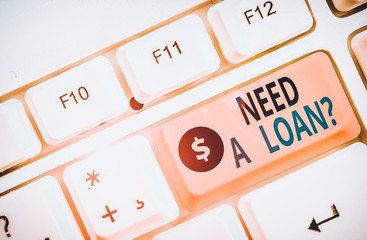 Text sign showing Need A Loan question. Business photo showcasing amount of money that is borrowed...