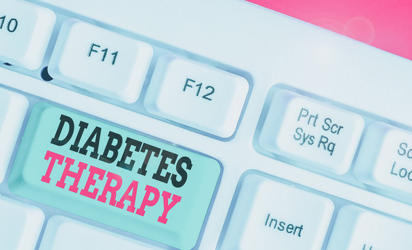 Word writing text Diabetes Therapy. Business photo showcasing aim to achieve lower average blood glucose results