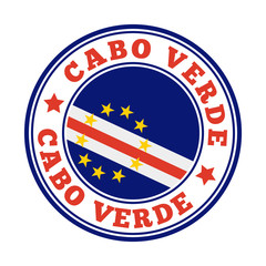 Cabo Verde sign. Round country logo with flag of Cabo Verde. Vector illustration.