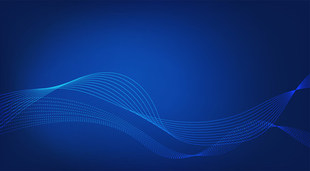 Abstract technology blue background. Lines wave. Vector illustration