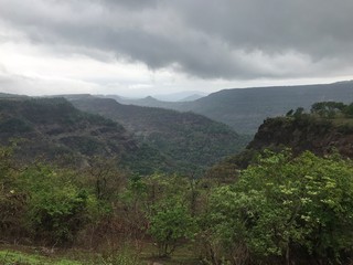 landscape with mountains and clouds