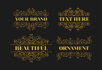 Vintage Swirl Antique Ornament Minimalism Casual Traditional Line Art Stylish Ornament Frame Classic Decorative Graphic Element