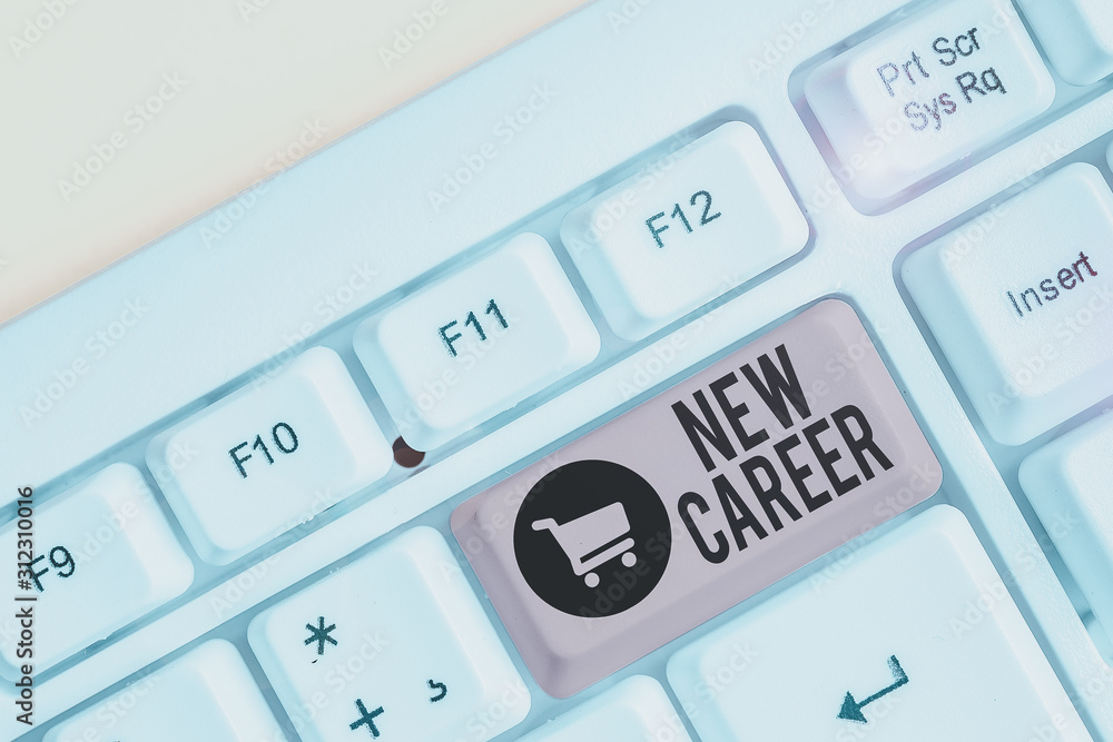 Poster conceptual hand writing showing new career. concept meaning a change to a different type of job from