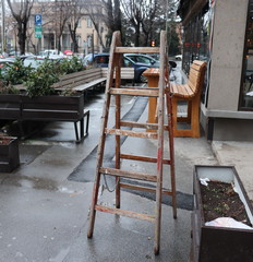 old painter wood ladder