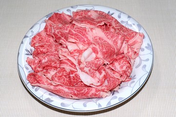 すき焼き用の和牛薄切り肉