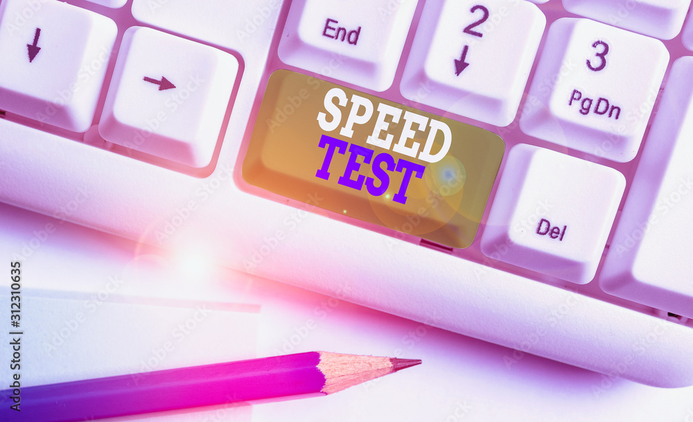 Poster text sign showing speed test. business photo text psychological test for the maximum speed of perfor