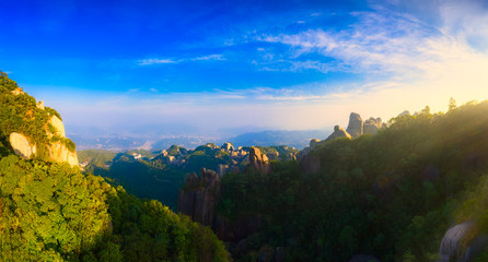 Aerial view of taimu mountain in ningde city, fujian province, China