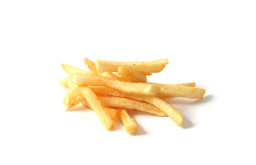 pile of french fries isolated on white background
