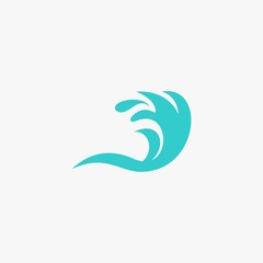 Water wave logo design. Sea wave illustration design. Blue wave vector icon.