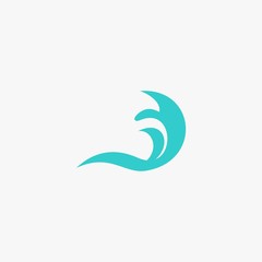 Water wave logo design. Sea wave illustration design. Blue wave vector icon.