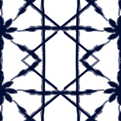 Blue Batik Vector Seamless Pattern