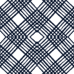 Blue Chevron Vector Seamless Pattern.