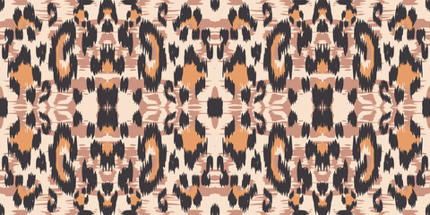 Black Cheetah Creative Vector Seamless Pattern. Dirt Dyed Panther Handmade Tiles Texture. Black Printed Tie Print. Coffee Cheetah Printed Tie.