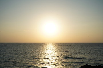 2019年5月与論島の夕焼け