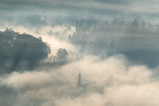 Sunrays in the Morning Fog