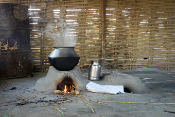 Cooking on a Mud Oven
