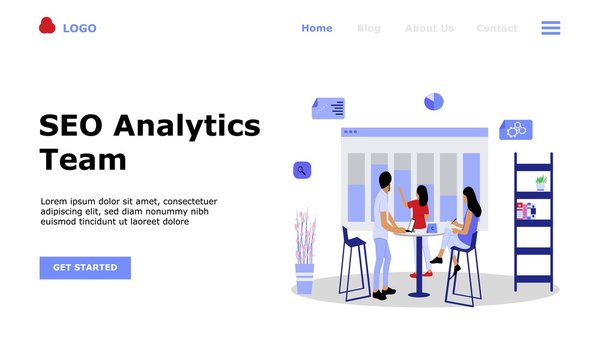 SEO Analytics Team Vector Illustration Concept , Suitable for web landing page, ui,  mobile app, editorial design, flyer, banner, and other related occasion