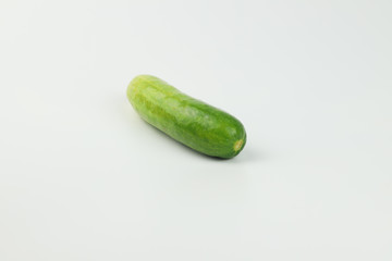 Fresh cucumber on  white background
