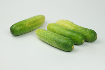 Fresh cucumber on  white background