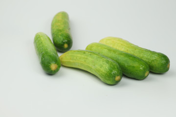 Fresh cucumber on  white background