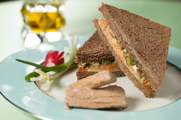 two Tuna sandwich with toast 