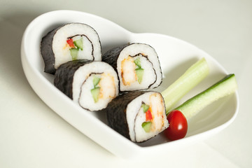 japanese sushi snack with vegetables
