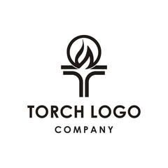 T initial vector for Torch logo design inspiration