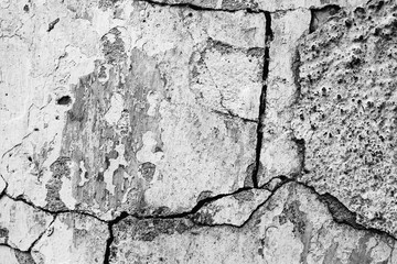 Texture of a concrete wall with cracks and scratches which can be used as a background