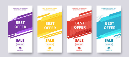Best Offer sale banners for social media stories, web page, promotion for mobile