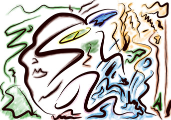 Fototapeta premium Fondo abstractos con cara y rostros.