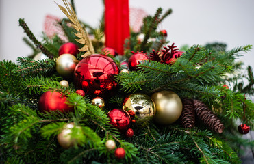 Naklejka na ściany i meble Christmas festive composition