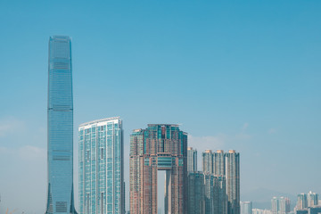 Modern skyscraper buildings, West Kowloon, HongKong -