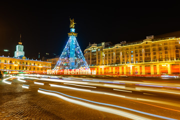 Fototapeta na wymiar Tbilisi's New Year Illumination