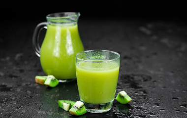 Fresh made Kiwi Smoothie (selective focus)