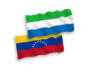 Flags of Venezuela and Sierra Leone on a white background