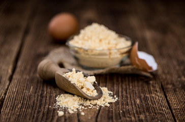 Some Powdered Eggs (close-up shot; selective focus)