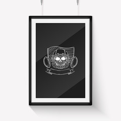 Sketch angry skull american football player