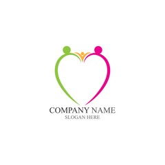Adoption and community care Logo template vector icon