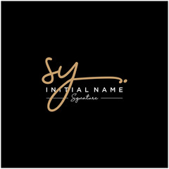 Letter SY Signature Logo Template Vector