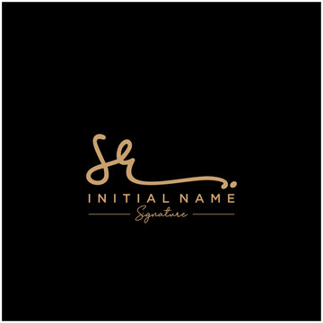 Letter SR Signature Logo Template Vector