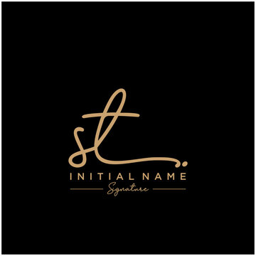 Letter ST Signature Logo Template Vector