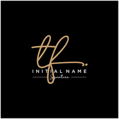 Letter TF Signature Logo Template Vector