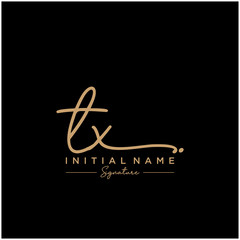 Letter TX Signature Logo Template Vector