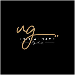 Letter UG Signature Logo Template Vector