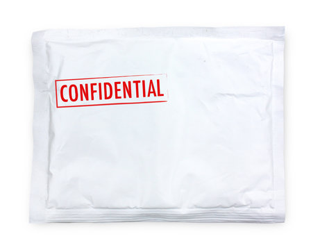 Confidential On White Paper Quilted Envelope