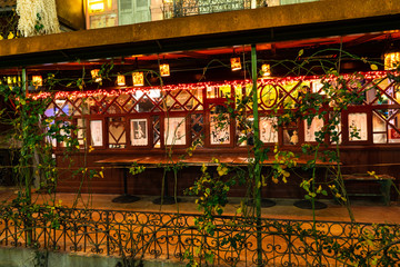 Night view of Tbilisi city downtown