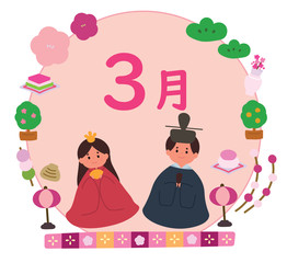 雛祭り　3月のイラスト
