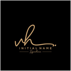 Letter VH Signature Logo Template Vector